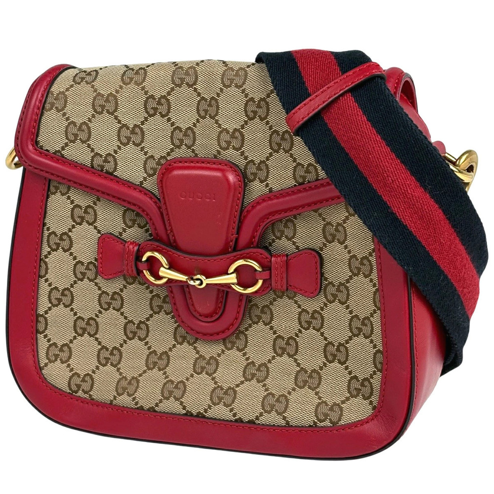 Gucci GG shoulder bag Sherry web canvas red brown
